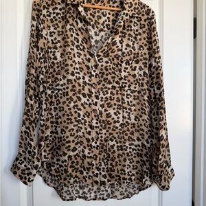 Cloth & Stone Animal Print Button Down Shirt